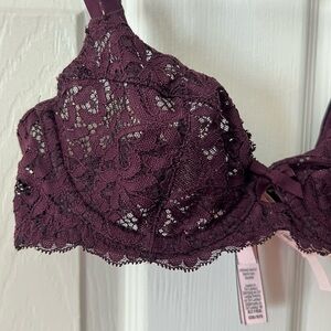 New with Tags Victoria's Secret Lace Bra in Rich Burgundy/Plum